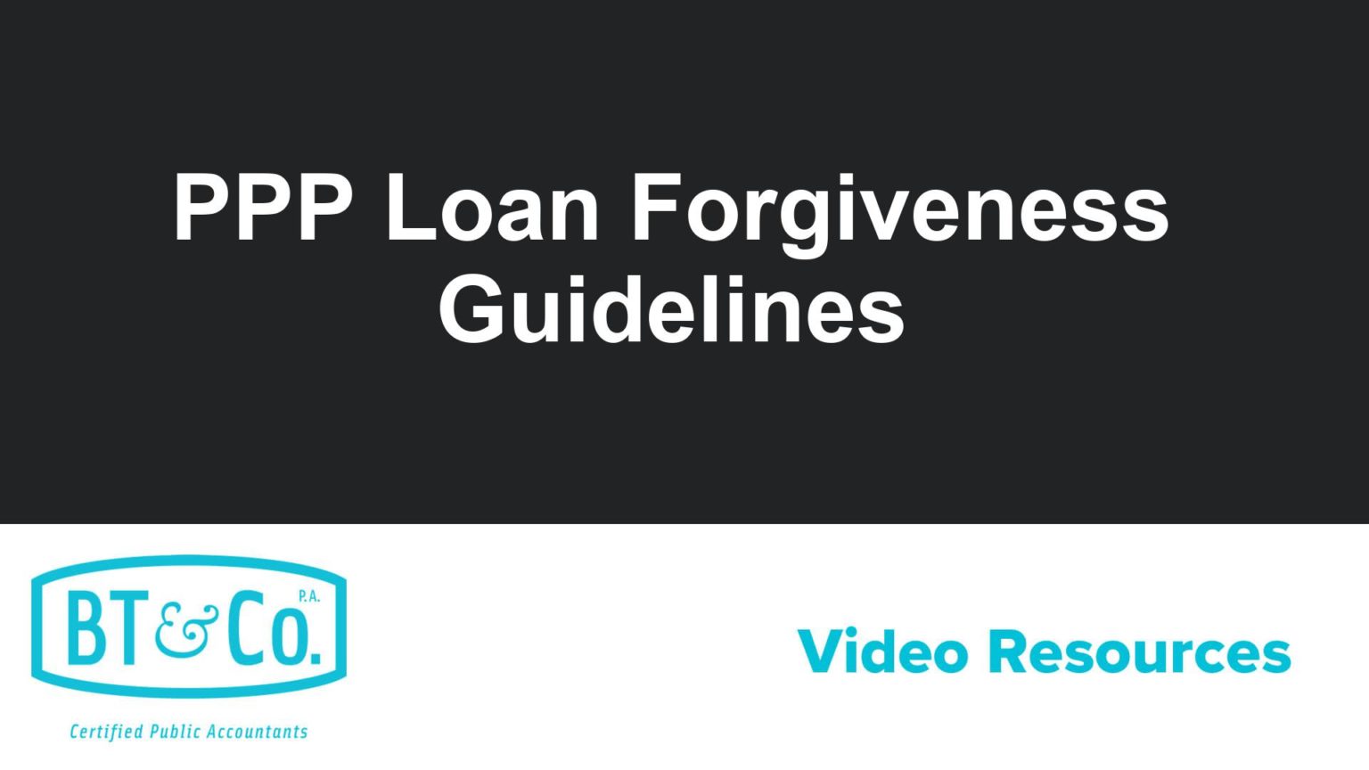 PPP Loan Forgiveness