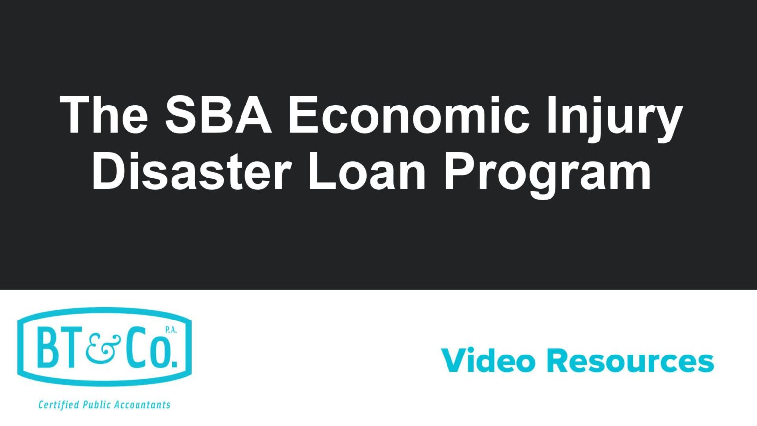 SBA Economic Injury Disaster Loan Program