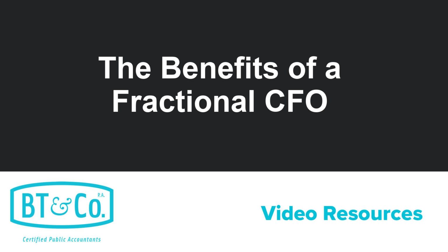 Benefits of a Fractional CFO