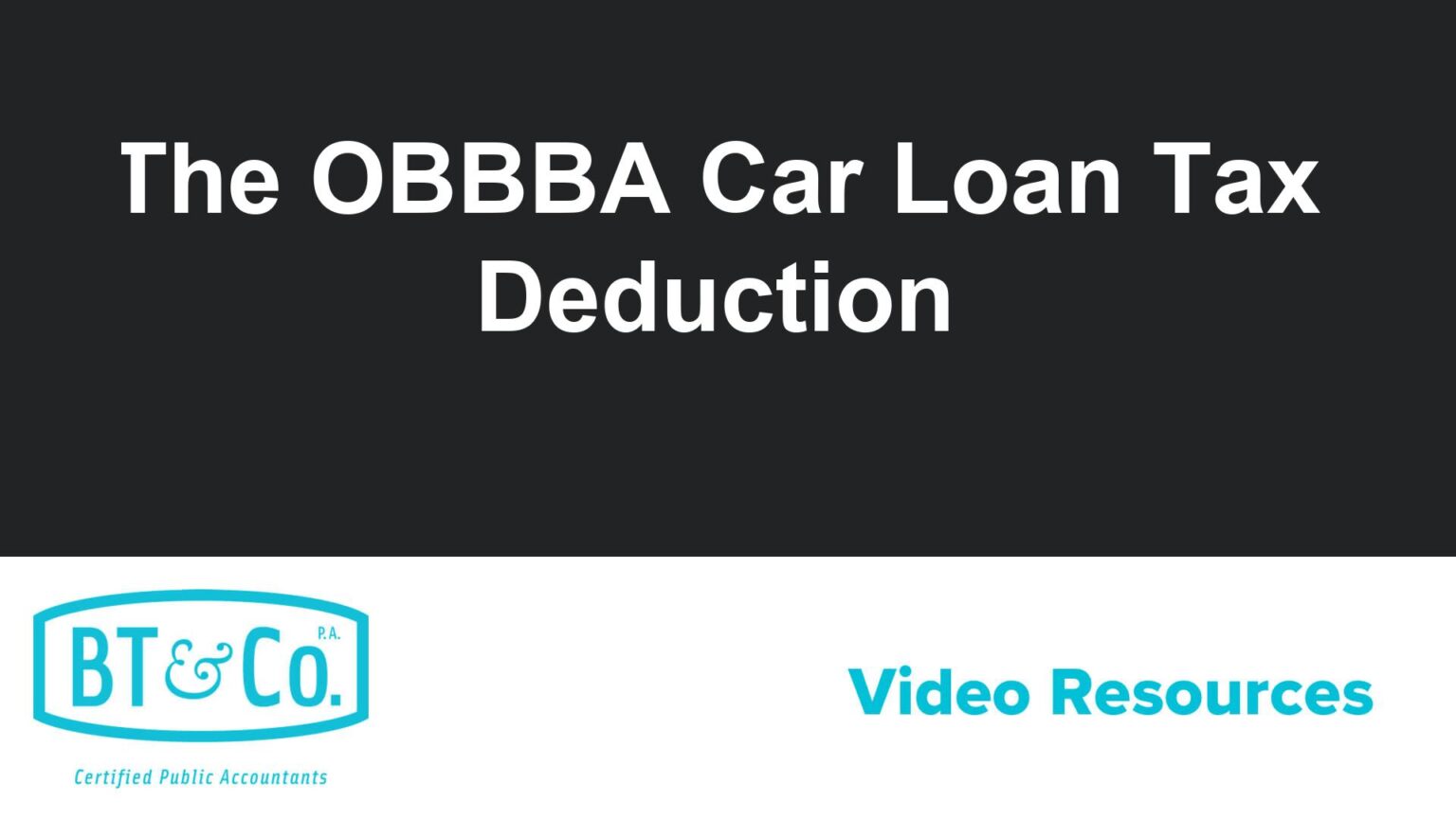 The OBBBA Car Loan Tax Deduction